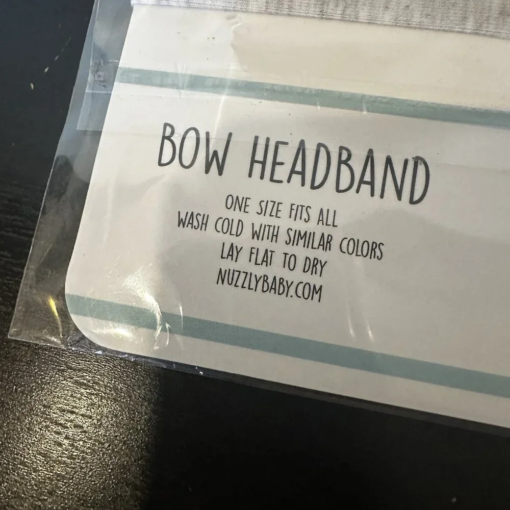 Knotted Bow Headband Grey One Size Infant soft and comfortable headband Baby‎